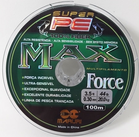 linha multifilamento max force 0,30mm 44lbs 20kg maruri