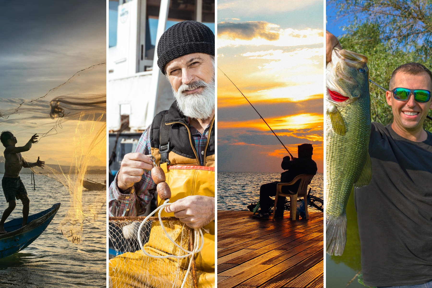 Conheça os 4 tipos de pescadores que pescam no Brasil: artesanal, profissional, amador e esportivo, e como eles atuam na atividade pesqueira brasileira.