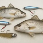 Guia completo para pescar corvina de rio e mar com isca artificial. Técnicas, pontos, microjigs, jumping jigs e camarões soft.