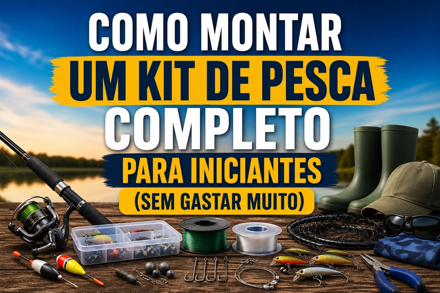 Como montar um kit de pesca completo para iniciantes sem gastar muito e escolher os equipamentos certos desde o início