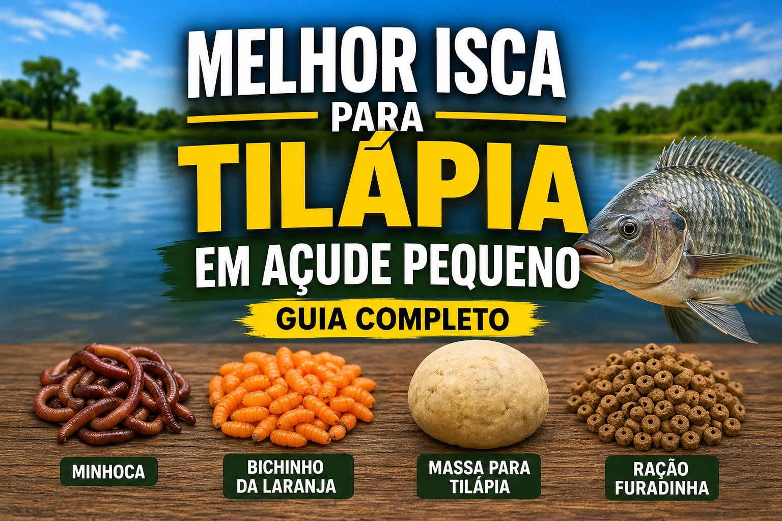 Melhor isca para tilápia em açude pequeno: descubra quais usar e aumente suas capturas com dicas práticas e eficientes.