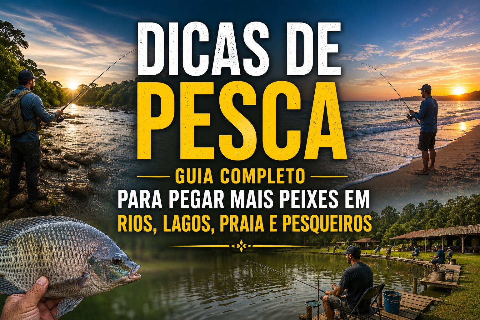 Dicas de pesca completas para pegar mais peixes em rios, lagos, praia e pesqueiros entendendo clima e comportamento dos peixes.